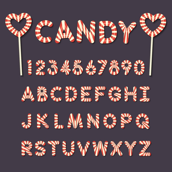 26个糖果大写字母和10个数字