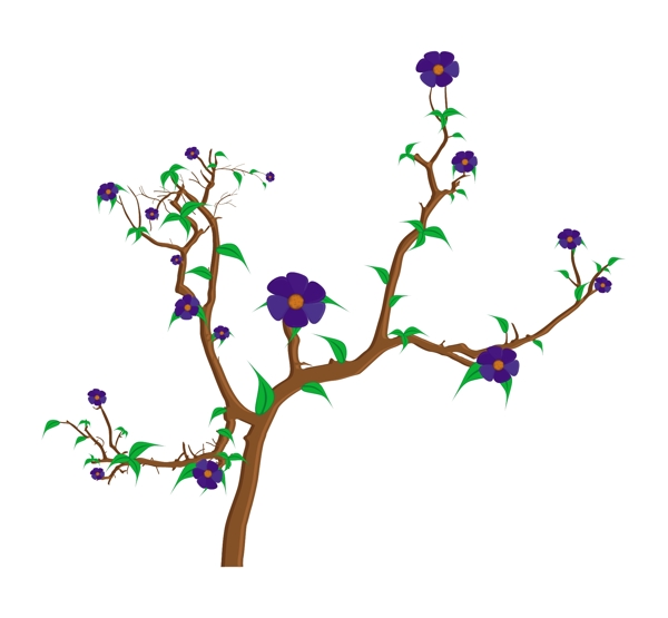 紫色的花秋树