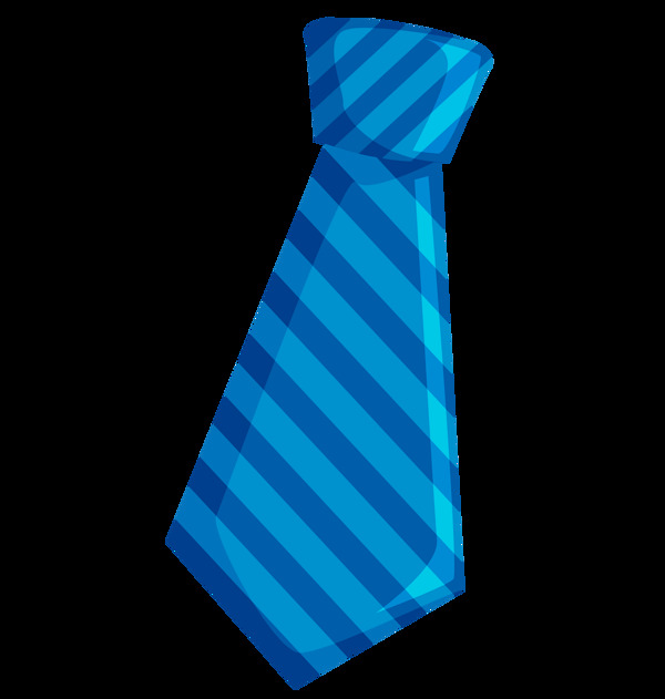 手绘卡通蓝色领带装饰素材
