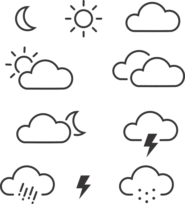 简洁天气图标