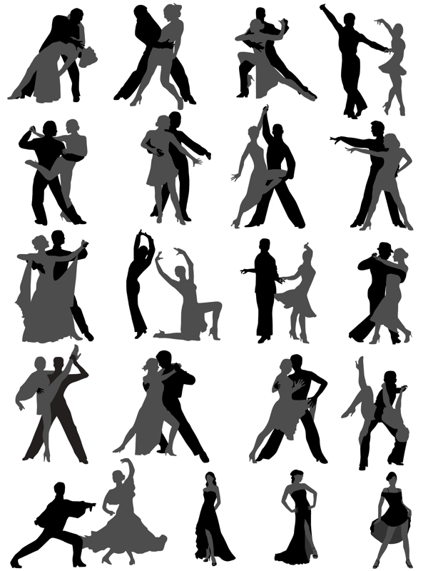 跳舞的人物剪影图片