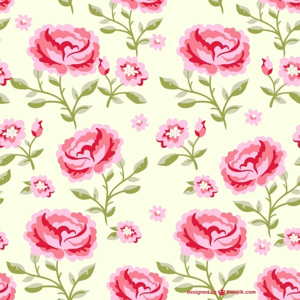 粉色花卉矢量背景图