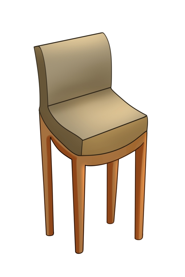 棕色靠背椅子插图