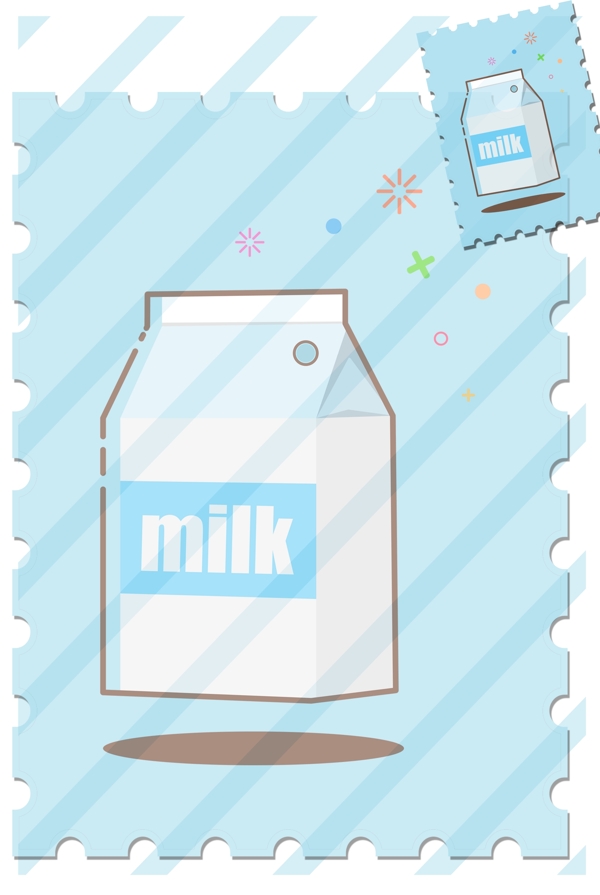 卡通风牛奶广告背景