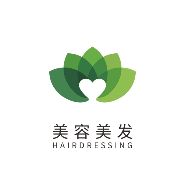 美发美容logo大众通用标志剪头理发花瓣