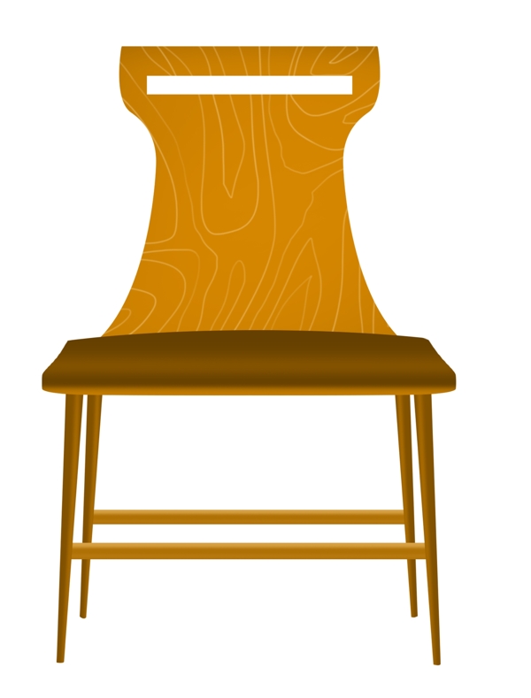 木质椅子卡通插画