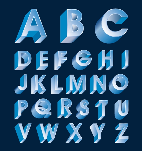 立体字母设计系列矢量图7