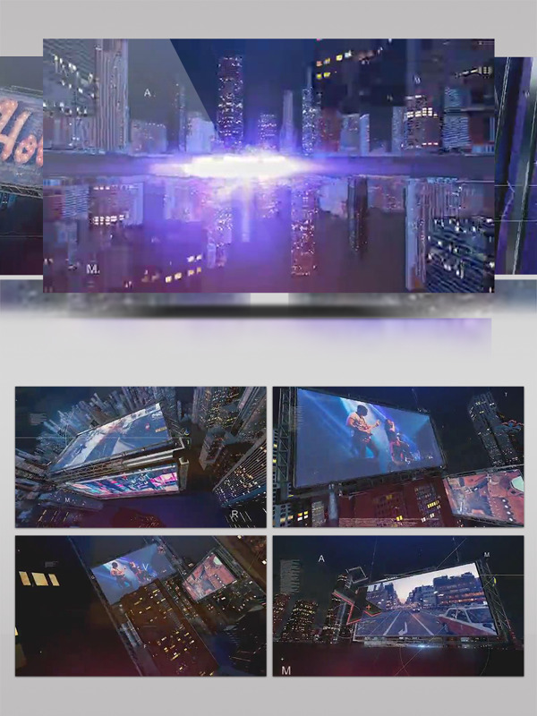 城市大屏幕展示ae模板