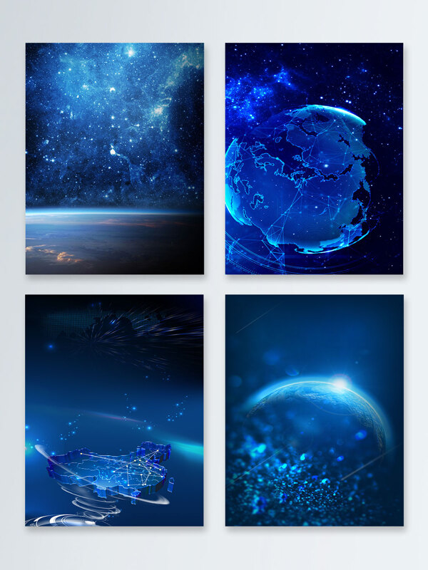 蓝色科技星空广告设计背景图