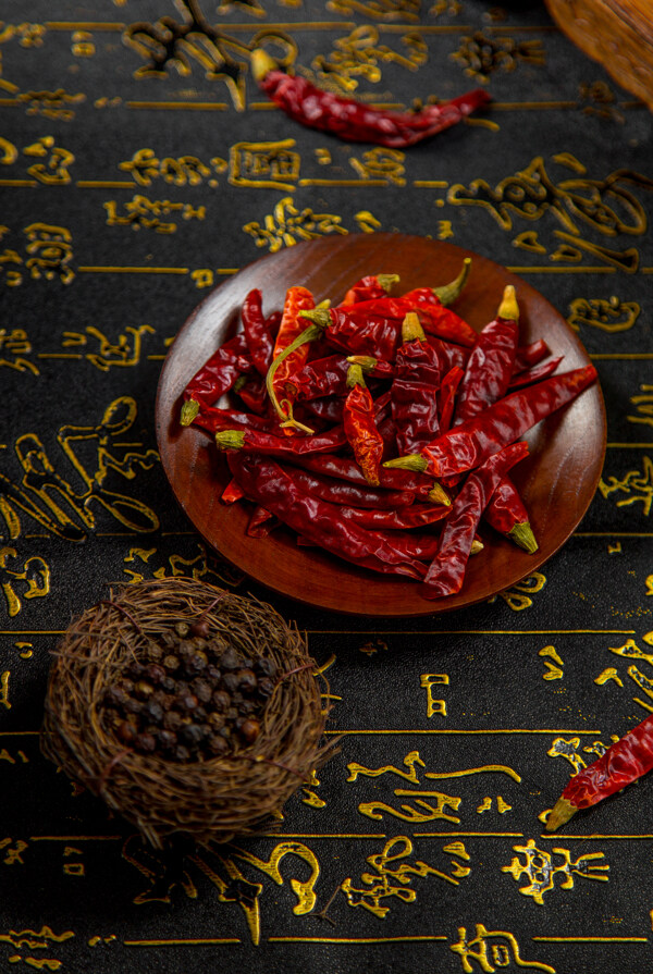 辣椒配料食材背景海报素材图片
