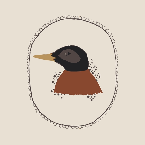 印花矢量图艺术简笔画动物鸟免费素材