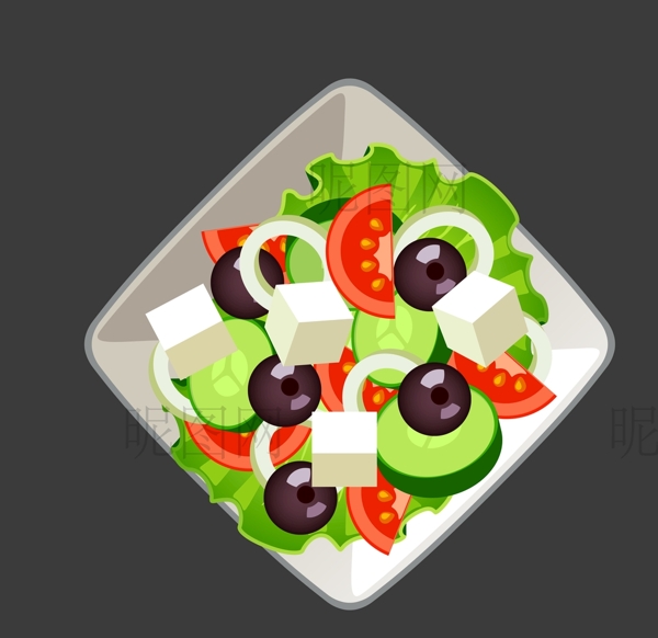 蔬菜沙拉UI标识标志LOGO