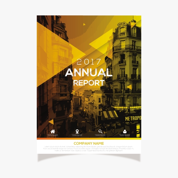 黄色年度报告设计模板
