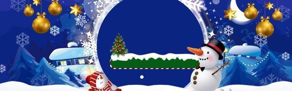 冬季圣诞快乐banner背景