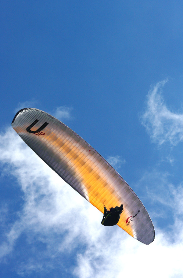 飛行傘天空滑翔翼遨遊藍天
