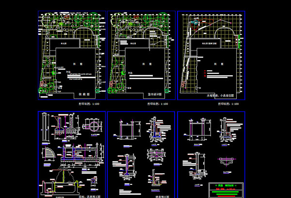 某别墅庭院景观施工图图片