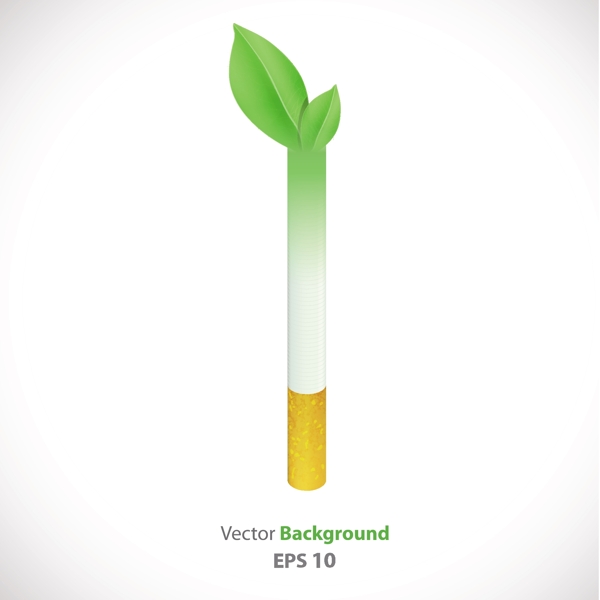 香烟成为绿色植物禁烟广告背景