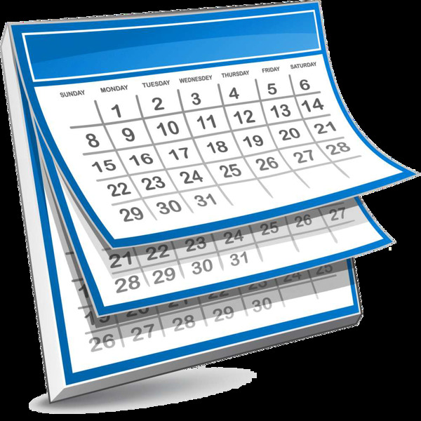 蓝色创意日历图标免抠png透明素材