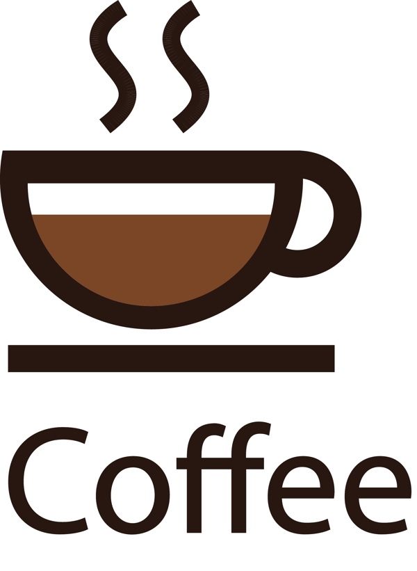 抽象设计的咖啡杯logo模板