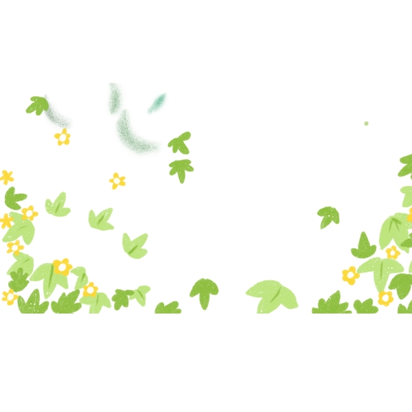 绿色植物装饰树叶边框元素