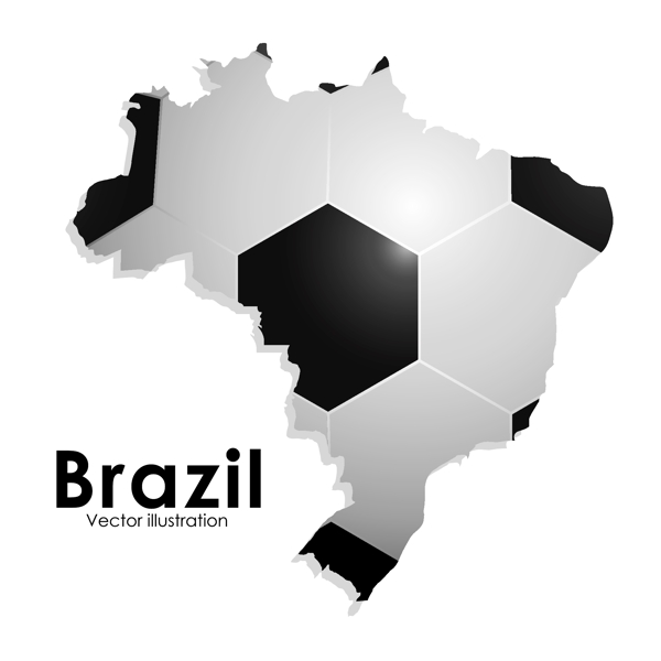 创意巴西足球海报矢量素材图片
