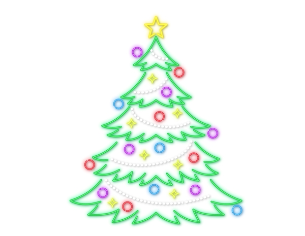 矢量彩色圣诞树元素