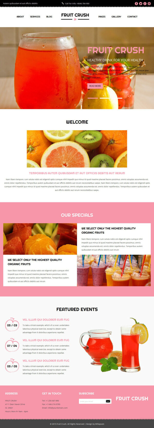 果汁饮品响应式网页模板