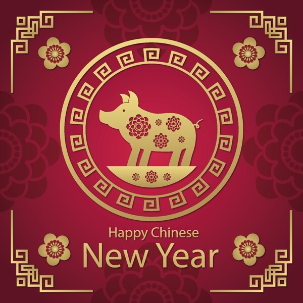 红金相间的中国新年背景
