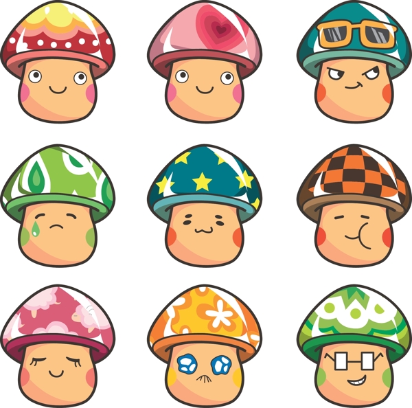 卡通蘑菇头表情
