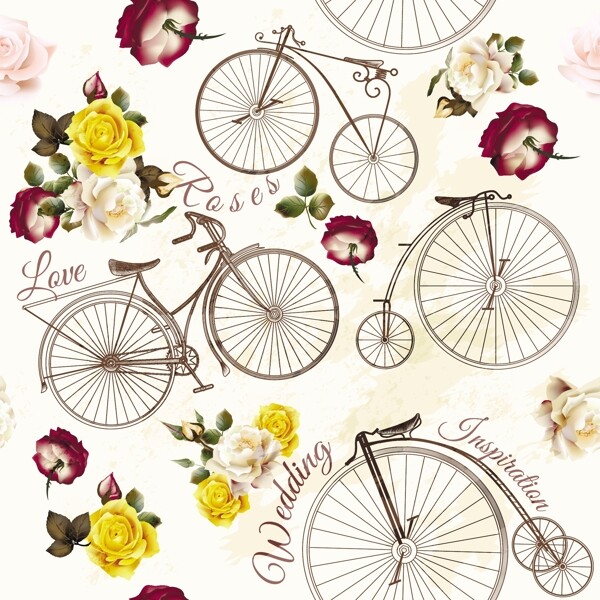 自行车花卉图案设计