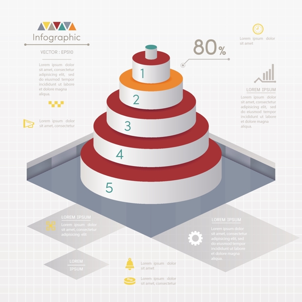 阶梯商务信息模板矢量素材下载