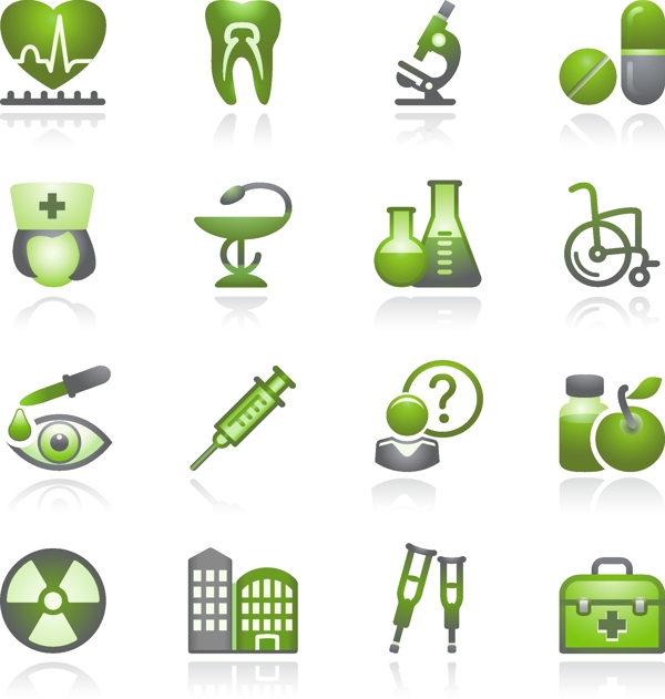 绿色科研医疗器材图标图片