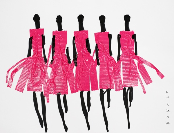 5款粉色连衣裙设计图
