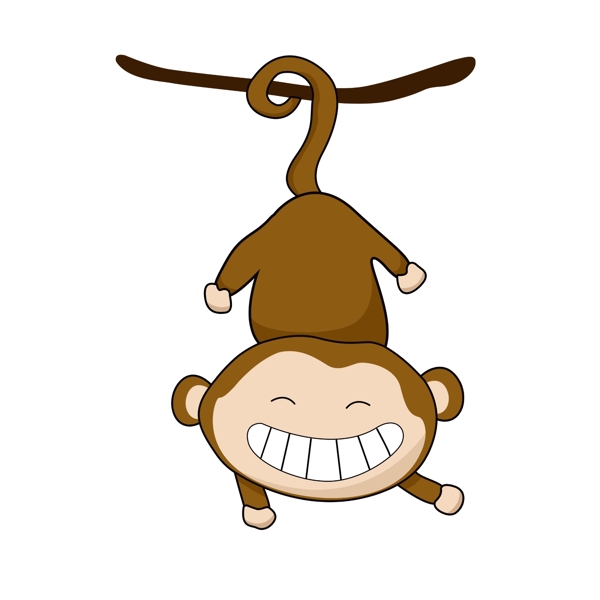 开心的小猴子插画