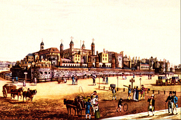 法国中世纪城镇油画图片