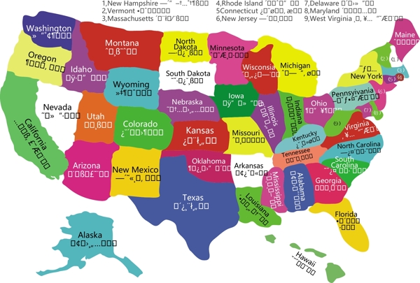 美国地图的全矢量