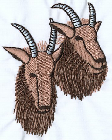绣花动物鹿羊色彩免费素材