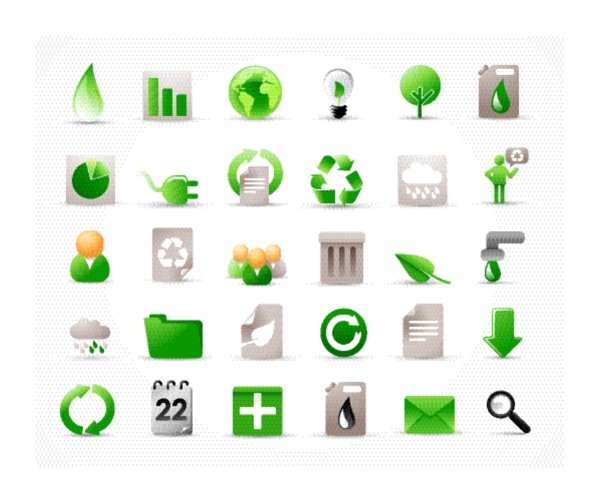 30款绿色环保图标矢量素材
