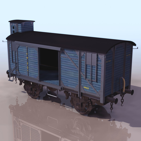 火车货车车箱3D模型