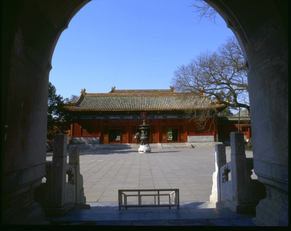 北京故宫城门楼外的大殿汉白玉栏杆