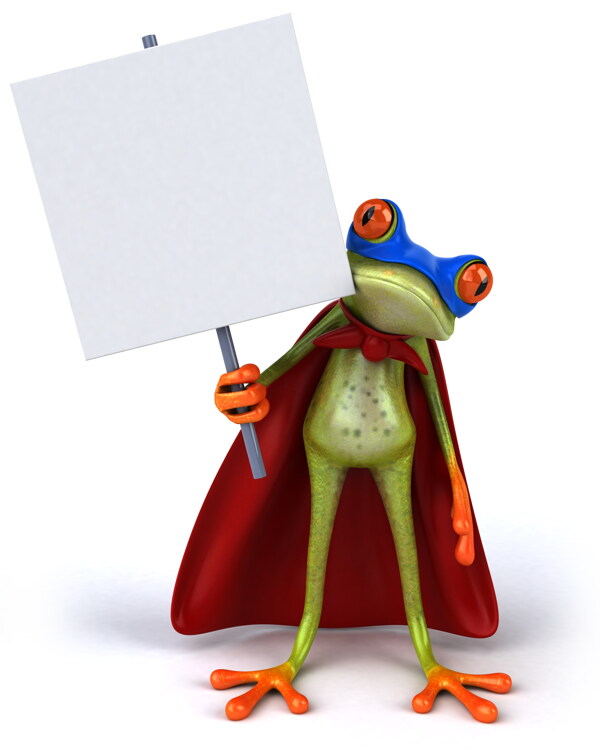青蛙卡通举牌图片