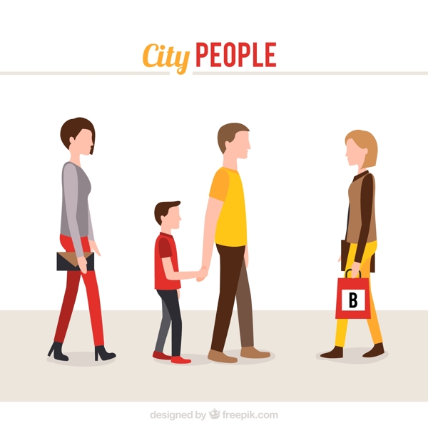 卡通城市人物图片