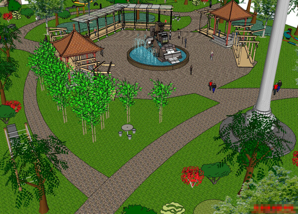 公园场景模型