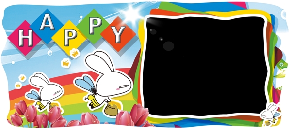 黑皮兔生活照片卡片模版