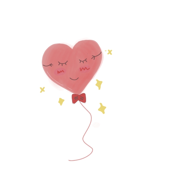爱心红色星星表情气球