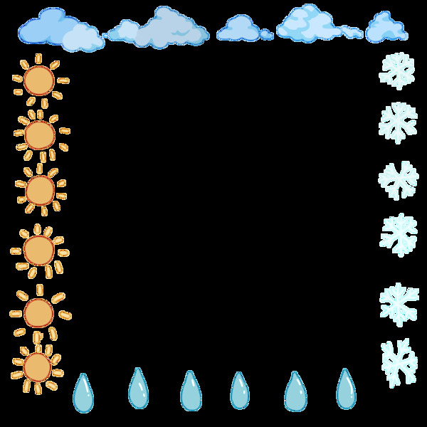 四种天气变化图边框
