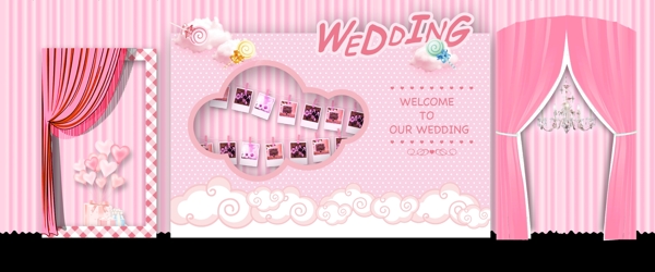 粉色糖果婚礼模板