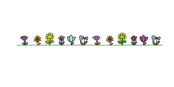花朵分割线手绘插画