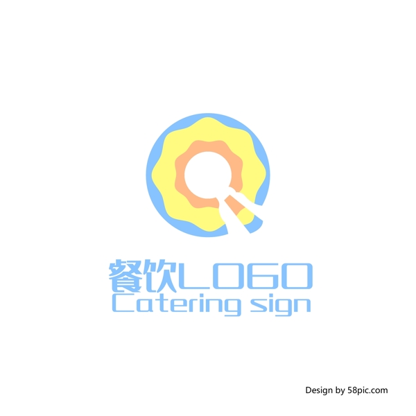 原创创意简约甜甜圈Q字餐饮LOGO标志