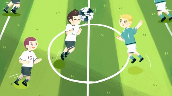 2018俄罗斯世界杯手绘插画运动足球背景